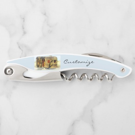 Vintager Klassiker verwitterter hölzerner Kellnermesser (Vorderseite)