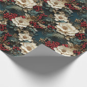 Vintager klassischer 3D Weihnachtslieder Geschenkpapier (Ecke)