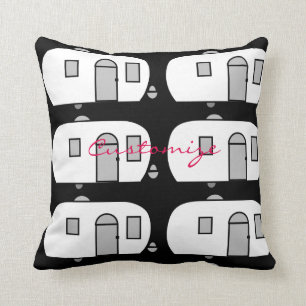 Vintager klassischer Anhänger gerundeter Wohnwage Kissen