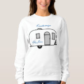 Vintager klassischer Anhänger gerundeter Wohnwagen Sweatshirt (Vorderseite)