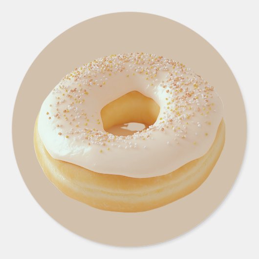 Vintager, klassischer Eis-Donut Runder Aufkleber (Vorderseite)