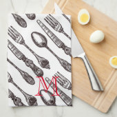 Vintager klassischer Feinschmecker von Silverware Geschirrtuch (Viertel Falte)