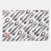 Vintager klassischer Feinschmecker von Silverware Geschirrtuch (Horizontal)