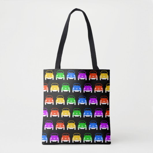 Vintager klassischer Fiat 500 Regenbogen Tasche (Vorderseite)
