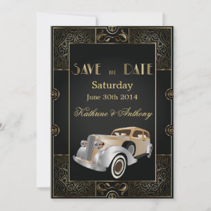 Vintager klassischer Gatsby-Stil Save the Date