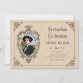 Vintager klassischer gotischer Oldschool-Foto-Absc Einladung (Vorderseite)