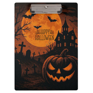 Vintager, klassischer Halloween-Kürbis Klemmbrett