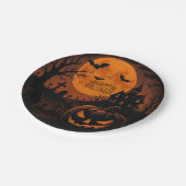 Vintager, klassischer Halloween-Kürbis Pappteller (Schrägansicht)