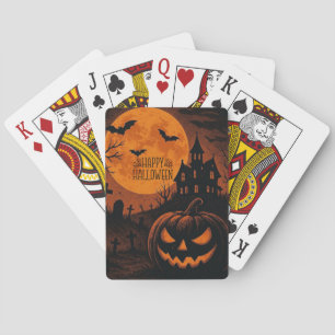 Vintager, klassischer Halloween-Kürbis Spielkarten
