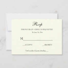 Vintager klassischer Hochzeitstag RSVP Karte
