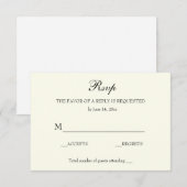 Vintager klassischer Hochzeitstag RSVP Karte (Vorne/Hinten)
