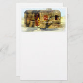 Vintager, klassischer, verwitterter Holzwagen Briefpapier (Vorne/Hinten)