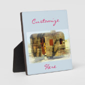 Vintager, klassischer, verwitterter Holzwagen Fotoplatte (Vorderseite)