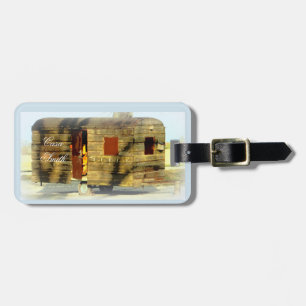 Vintager, klassischer, verwitterter Holzwagen Gepäckanhänger