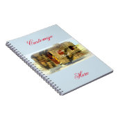 Vintager, klassischer, verwitterter Holzwagen Notizblock (Rechte Seite)