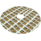 Vintager, klassischer, verwitterter Holzwagen Polyester Weihnachtsbaumdecke (Schrägansicht)