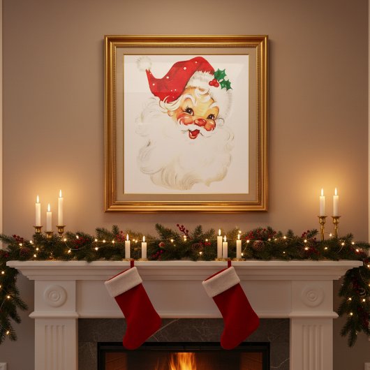 Vintager klassischer Weihnachtsmann aus dem Mittel Poster