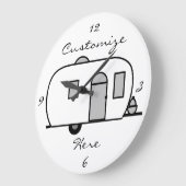 Vintager klassischer Wohnwagen Große Wanduhr (Winkel)
