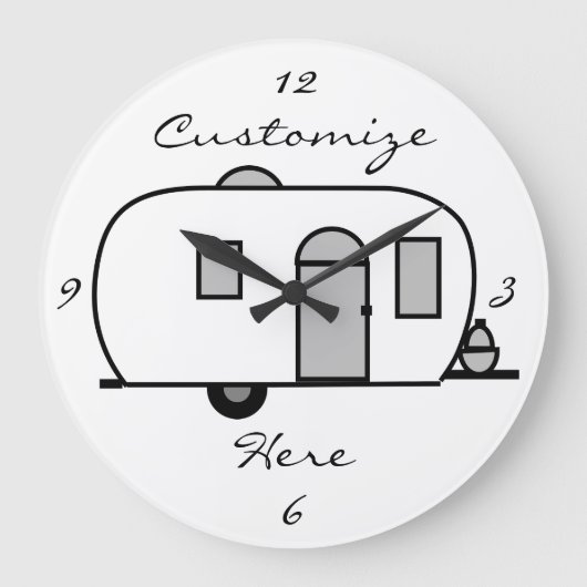 Vintager klassischer Wohnwagen Große Wanduhr (Vorderseite)