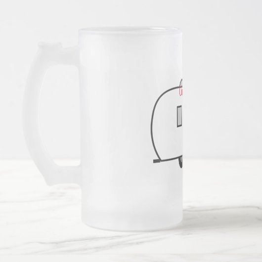 Vintager klassischer Wohnwagen Mattglas Bierglas (Links)