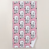 Vintager klassischer Wohnwagen Strandtuch (Vorderseite)