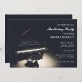 Vintager KlavierGeburtstag Einladung (Vorne/Hinten)