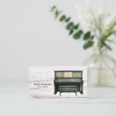 Vintager Klavierlehrer Visitenkarte (Stehend Vorderseite)