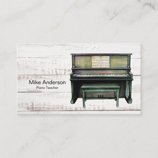 Vintager Klavierlehrer Visitenkarte (Vorderseite)