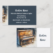 Vintager Klaviermoderatorlehrer für Wasserfarbe Visitenkarte (Vorne/Hinten)