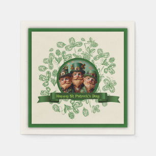 Vintager Kleber St Patrick's Day Leprechauns Serviette