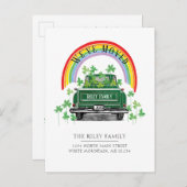 Vintager Kleeblatt-Regenbogenbewegung Ankündigungspostkarte (Vorne/Hinten)