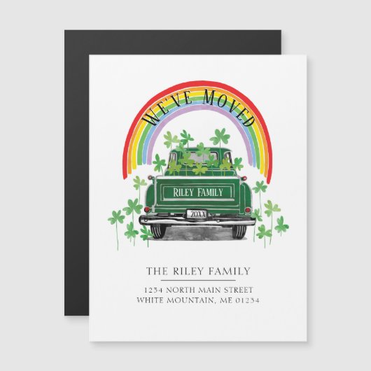 Vintager Kleeblatt-Regenbogenbewegung Magnetkarte (Vorne/Hinten)