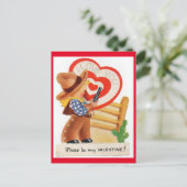 Vintager kleiner Cowboy mit Gun Valentine Postkarte (Stehend Vorderseite)