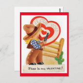 Vintager kleiner Cowboy mit Gun Valentine Postkarte (Vorne/Hinten)