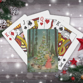 Vintager Kleiner Engel im Wald Weihnachten Spielkarten