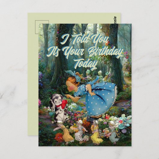 Vintager kleiner Geburtstagshühner Retro | Postkar Postkarte (Vorne/Hinten)