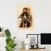 Vintager kleiner Junge und Morocysis Poster (Heimbüro)