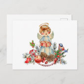 Vintager kleiner Weihnachtsgel Postkarte (Vorne/Hinten)