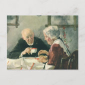 Vintager Klerus, Kaffee oder Tee mit Priester Postkarte (Vorderseite)