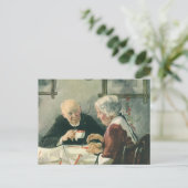 Vintager Klerus, Kaffee oder Tee mit Priester Postkarte (Stehend Vorderseite)