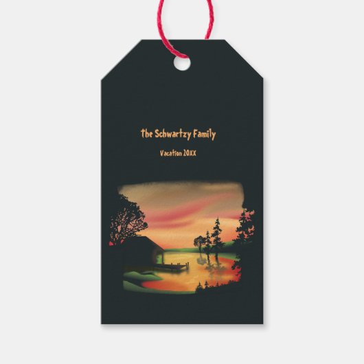 Vintager Klettersteig, grünrot Geschenkanhänger (Vorderseite)