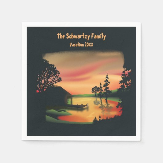 Vintager Klettersteig, grünrot Serviette (Vorderseite)