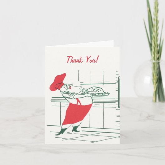 Vintager Koch des Weihnachtsmanns, vielen Dank Dankeskarte (Vorderseite)