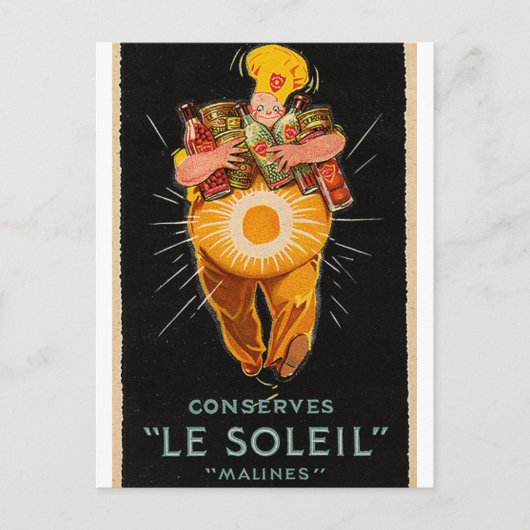 Vintager Koch "Le Soleil" Postkarte (Vorderseite)