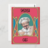 Vintager Koch, Text bearbeiten Postkarte (Vorne/Hinten)