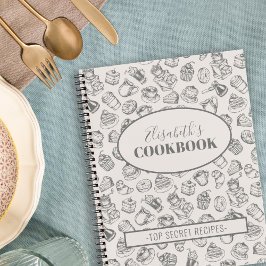 Vintager Kochbuch-Name personalisiert Rezept-Tageb Notizblock