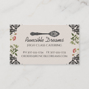 Vintager Kochs-Catering des runcible Löffels des Visitenkarte