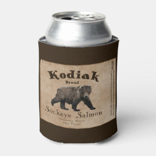 Vintager Kodiak-Lachs-Aufkleber Dosenkühler