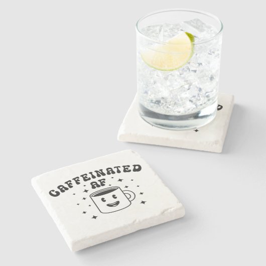 Vintager Koffeinat-AF Steinuntersetzer (Seitenansicht)