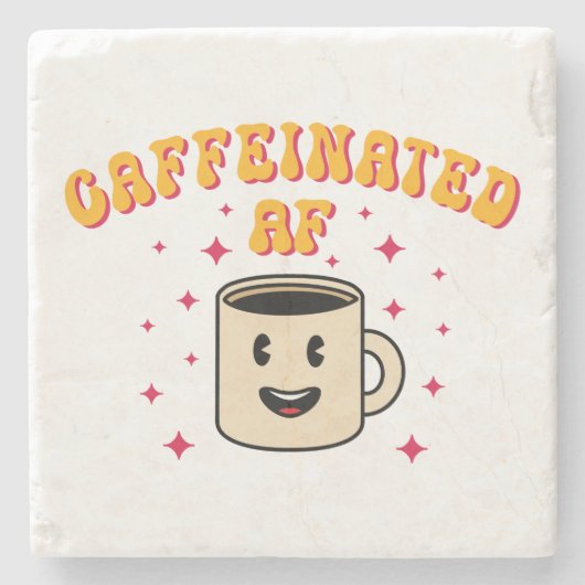 Vintager Koffeinat-AF Steinuntersetzer (Vorderseite)